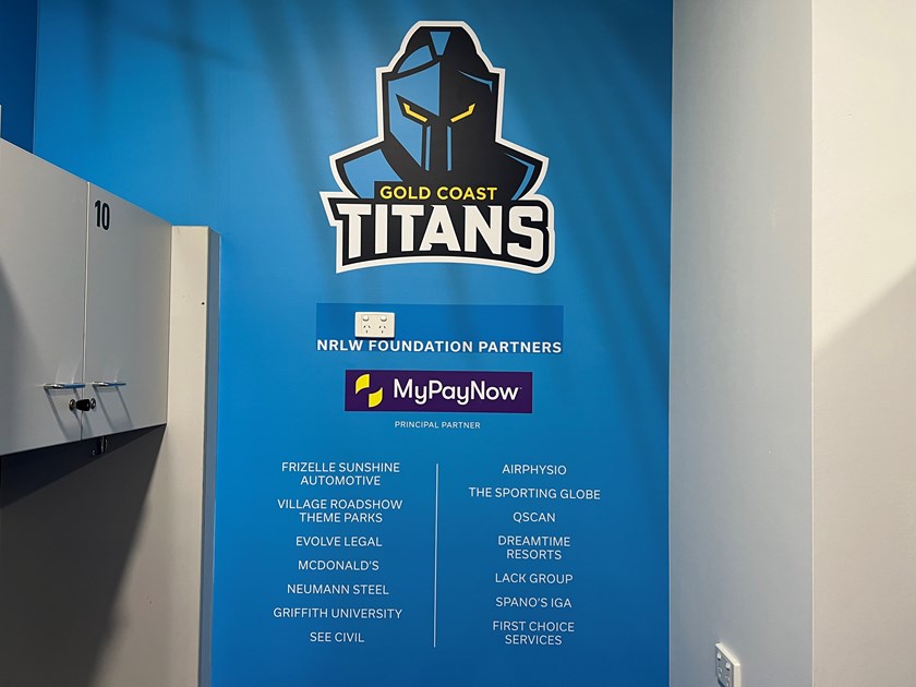 Gold Coast Titans foundation NRLW partners are proudly featured in the club's new facility exclusively for the NRLW side.
