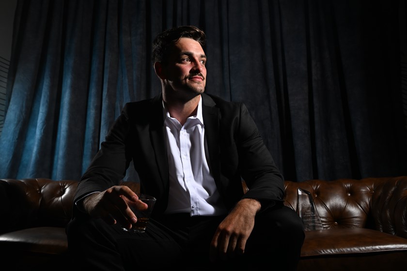 Josh Patston celebrates his 2025 Rookie of the Year award.