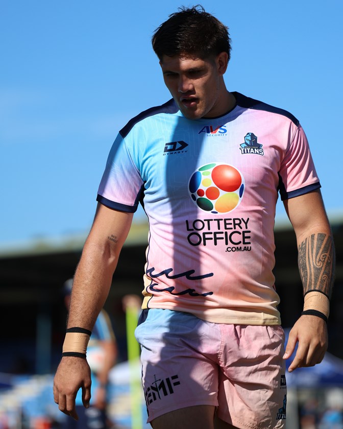 Simpkins with his new motivational tattoo on his right bicep.