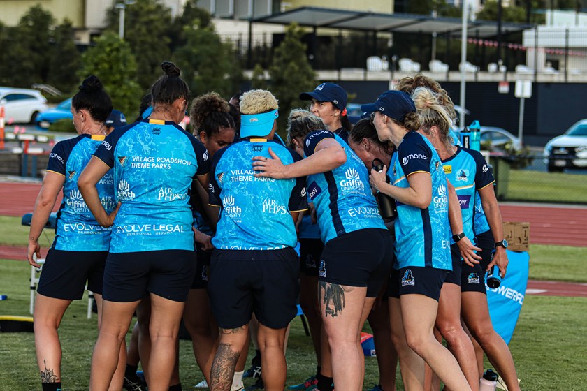 The Titans in action at pre-season training.