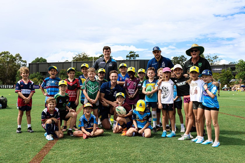 The Titans junior clinics have been very popular with NRL and NRLW players in attendance.