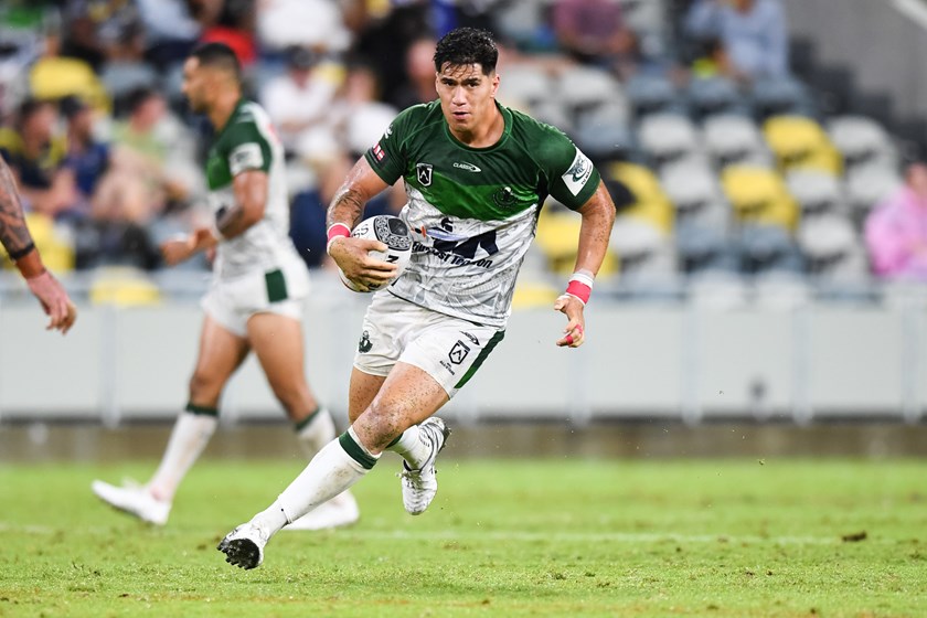 Emry Pere in action for the Maori All Stars in 2021. Photo: Nathan Hopkins/NRL Images