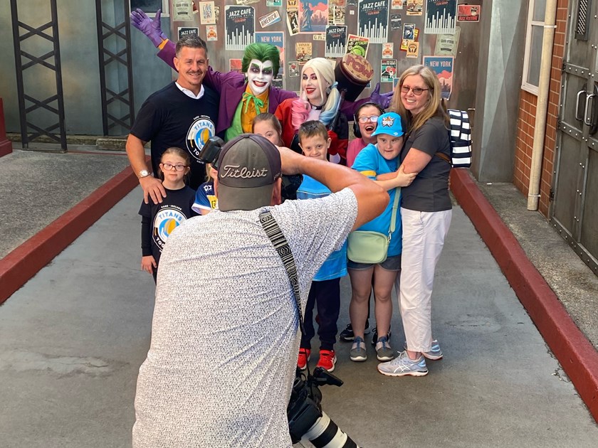 Greg Bird joined Down Syndrome Queensland at Warner Bros. Movie World to celebrate 10 years of partnership.