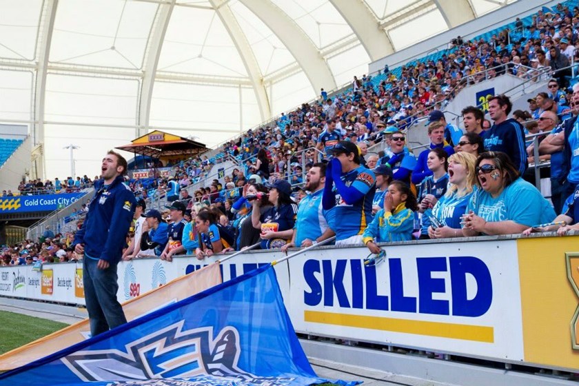 The Titans Legion out in force in 2008 - Cbus Super Stadium's inaugural year.
