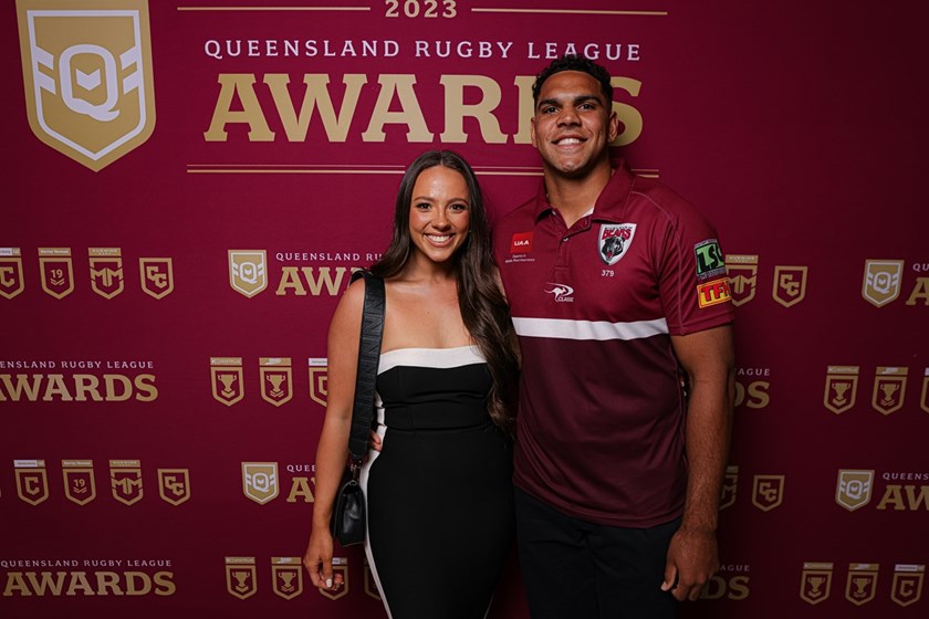 Alick with his partner Elyse Alexander at this year's QRL Awards.