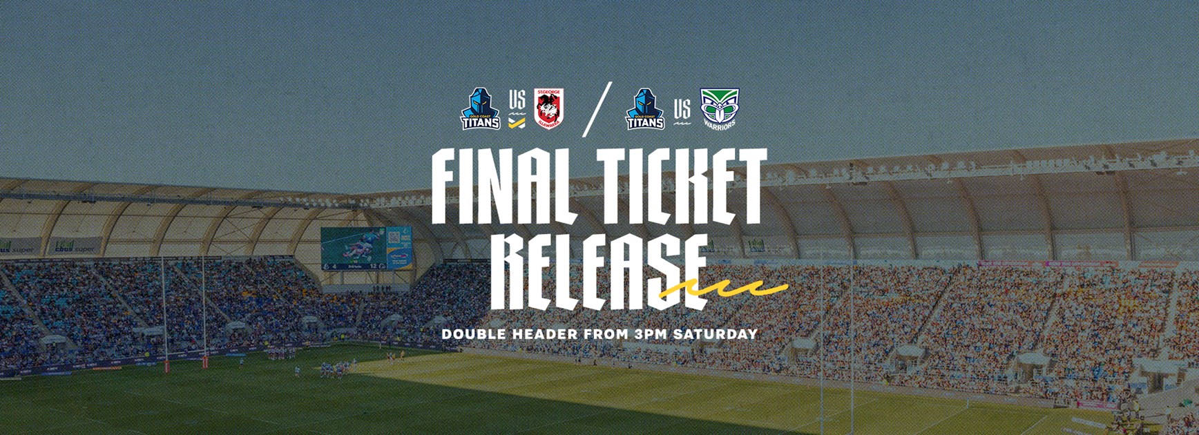 Final tickets released for Warriors / Dragons double header