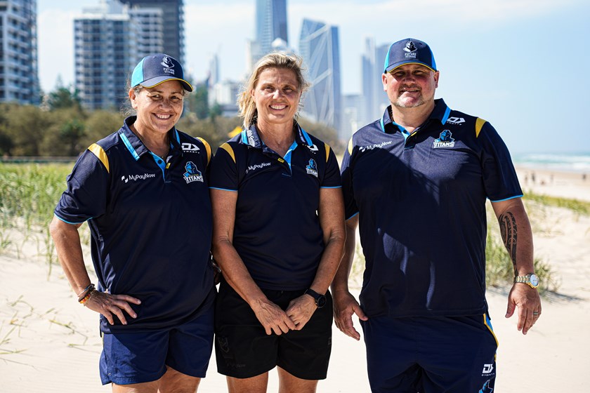 Academy coaches Veronica White, Karyn Murphy and Tim McIntyre. Photo: Gold Coast Titans
