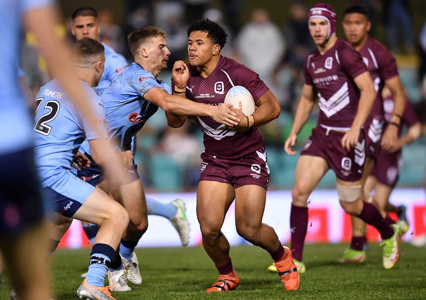 Josiah Pahulu in action for Queensland Under 19s. Photo: Gregg Porteous/NRL Images
