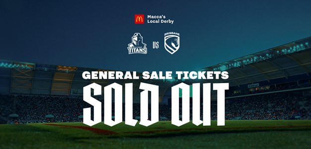 Derby general sale tickets sold out