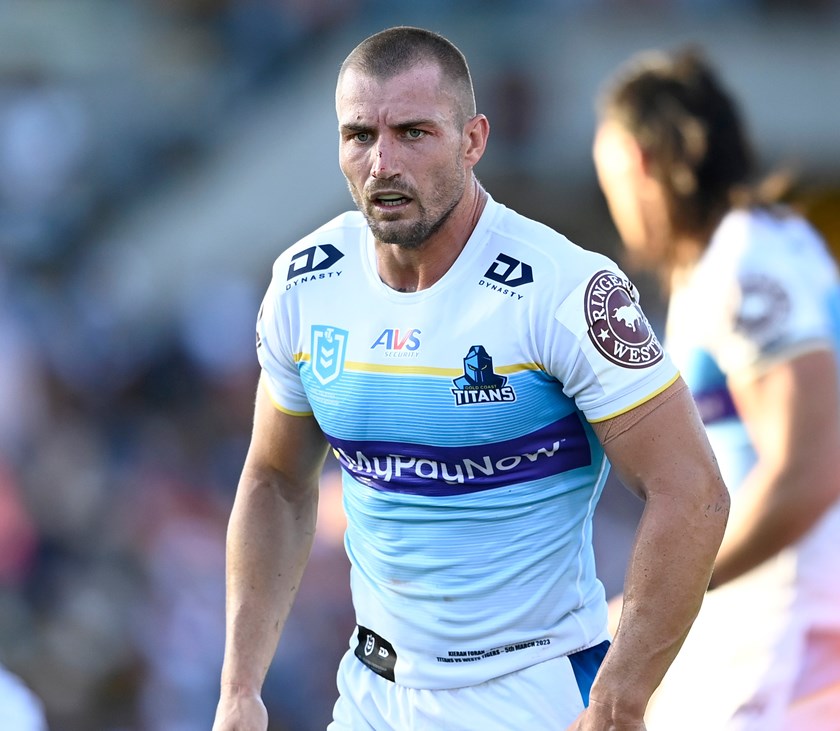 Kieran Foran in action for the Titans' first game of 2023. Photo: Gregg Porteous / NRL Images