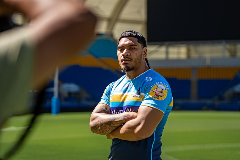 Thomas Mikaele will play his first game for the Titans this Sunday against the Dolphins. Photo: Gold Coast Titans