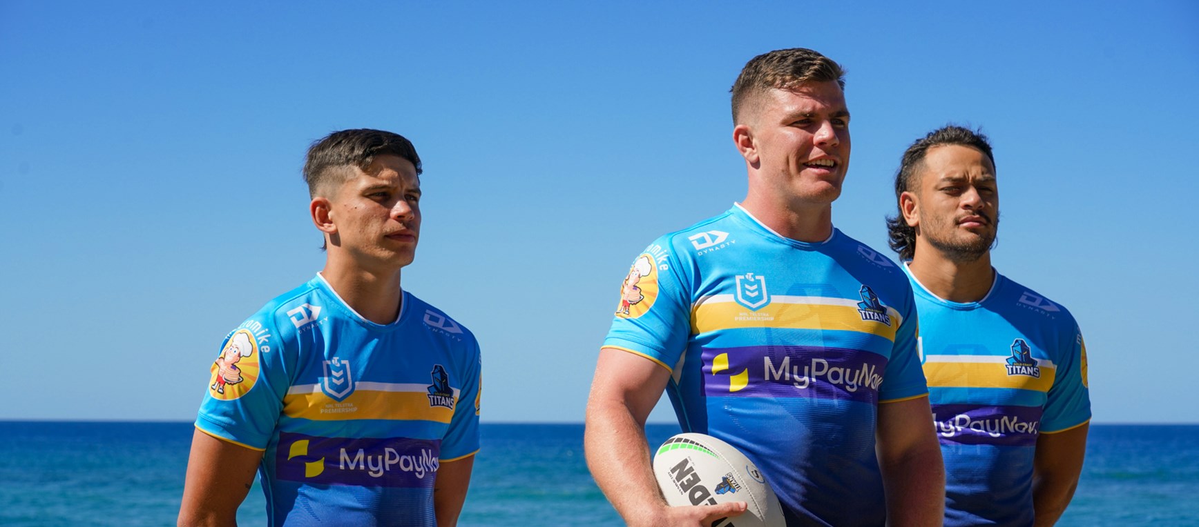First Look - Titans players debut new jersey at iconic Burleigh Hill