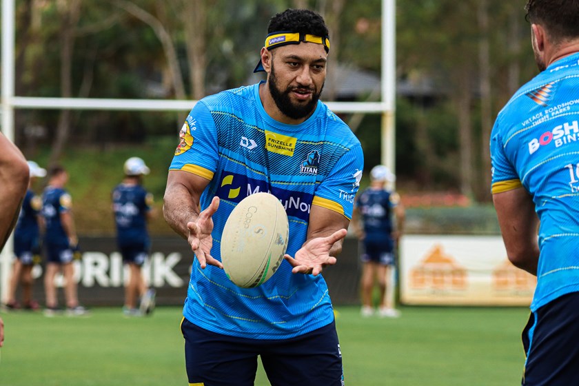 Issac Liu in his first session at back at Parkwood. Photo: Gold Coast Titans