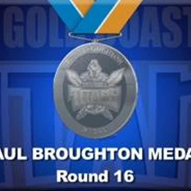 Paul Broughton Medal Points Round 16 Titans V Knights