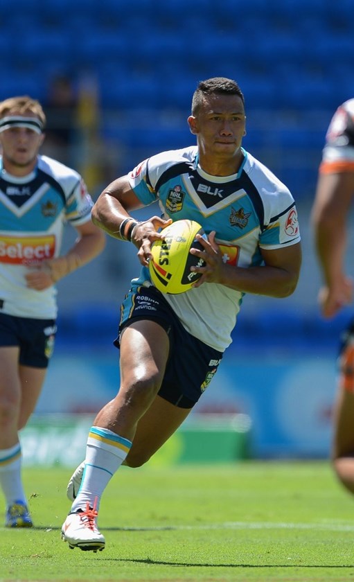 16th March 2014 ,   HOLDEN CUP-      PERRY IOANE         - Round 2 action from the GOLD COAST TITANS V WESTS TIGERS game at CBUS Super Stadium in Robina .  Image is for Editorial Use Only. Any further use or individual sale of this image must be cleared by application to the Manager Sports Media Publishing (SMP Images). PHOTO: STEVE BELL/SMP IMAGES