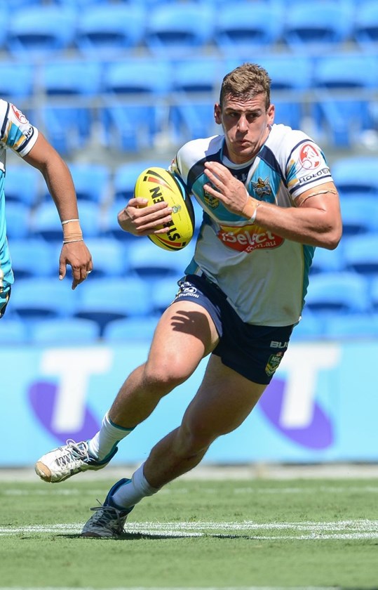 16th March 2014 ,   HOLDEN CUP-       JENAN WEDDERBURN-PARISH        - Round 2 action from the GOLD COAST TITANS V WESTS TIGERS game at CBUS Super Stadium in Robina .  Image is for Editorial Use Only. Any further use or individual sale of this image must be cleared by application to the Manager Sports Media Publishing (SMP Images). PHOTO: STEVE BELL/SMP IMAGES