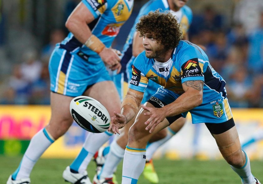 BEAU FALLOON - NRL ROUND 4 -  GOLD COAST TITANS V NTH QUEENSLAND COWBOYS AT CBUS SUPER STADIUM, 31sth MARCH 2014. This image is for Editorial Use Only. Any further use or individual sale of the image must be cleared by application to the Manager Sports Media Publishing (SMP Images). PHOTO : CHARLES KNIGHT - SMP IMAGES 