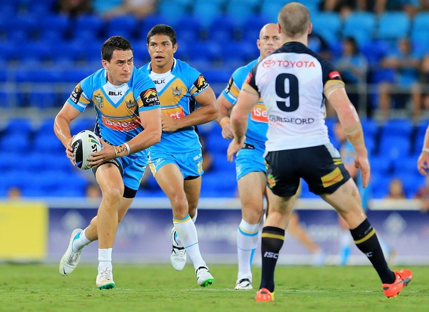 BRAD TAKAIRANGI - GOLD COAST TITANS v NORTH QUEENSLAND COWBOYS - 31ST March 2014, Action from the National Rugby League (NRL) played at Cbus Super Stadium on the Gold Coast. This image is for Editorial Use Only. Any further use or individual sale of the image must be cleared by application to the Manager Sports Media Publishing (SMP Images). NO UN AUTHORISED COPYING : PHOTO SMP IMAGES/GOLD COAST TITANS MEDIA