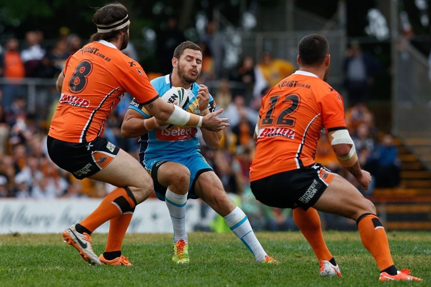 National Rugby League, West Tigers Vs Gold Coast Titans, Leichhardt Oval 27 April 2014. PIc Dave Tease