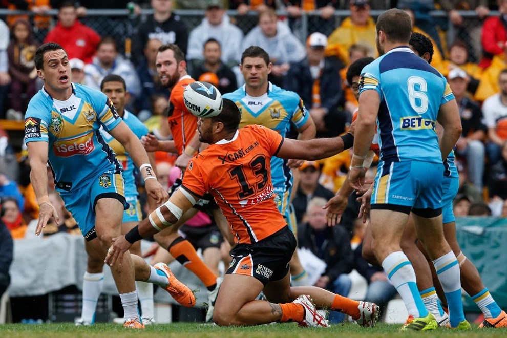 National Rugby League, West Tigers Vs Gold Coast Titans, Leichhardt Oval 27 April 2014. PIc Dave Tease