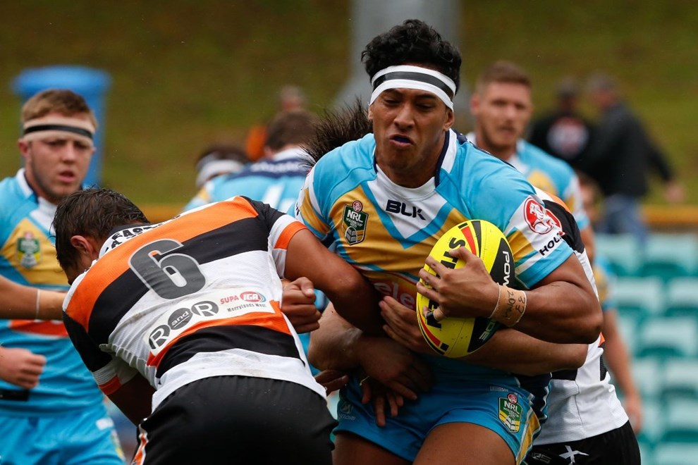NAtional Youth Cup, West Tigers Vs Gold Coast Titans, Leichhardt Oval 27 April 2014. PIc Dave Tease
