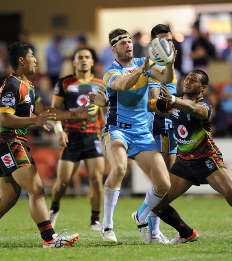 ANTHONY DON - GOLD COAST TITANS -  PHOTO: SCOTT DAVIS - SMP IMAGES - GOLD COAST TITANS V NEW ZEALAND WARRIORS - 07th February 2015 - Action from a pre-season NRL trial game between the Gold Coast Titans and the New Zealand Warriors, being played at Clive Berghofer Stadium, Toowoomba. This image is for Editorial Use Only. Any further use or individual sale of the image must be cleared by application to the Manager Sports Media Publishing (SMP Images). NO UN AUTHORISED COPYING : PHOTO SMP IMAGES.COM 