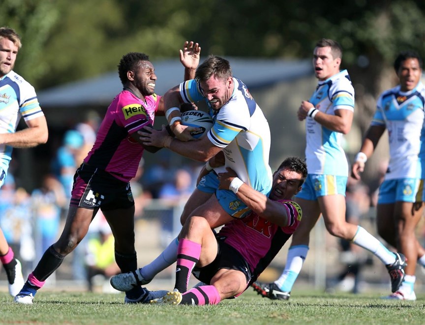 Luke Douglas : Digital Image by Robb Cox Â©nrlphotos.com:  :NRL Rugby League - Panthers V Titans at Carrigton Oval, Bathurst. Saturday March 14th 2015.