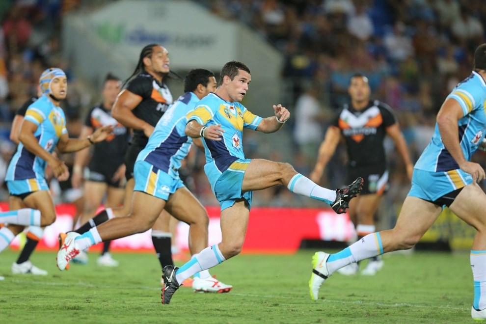 Digital Image by Grant Trouvile Â© NRLphotos :    : 2015 NRL Round 1 - Gold Coast Titans v Wests Tigers at CBUS Super Stadium, Saturday March 7th 2015.
