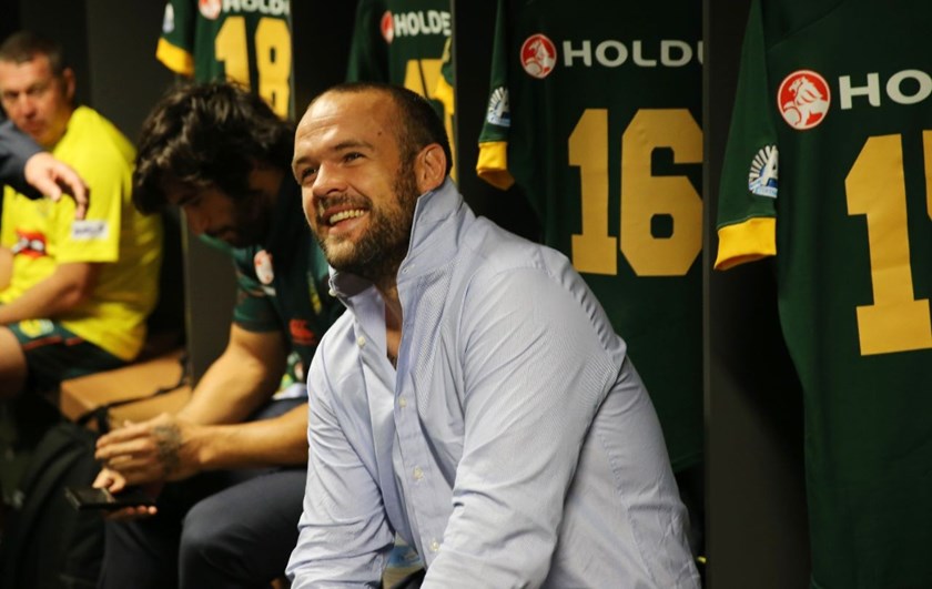 AUSTRALIA Players in the Sheds shattered after the Test Match is called off due to wheather  :Digital Image by Grant Trouville Â© NRLphotos  : 2015 NRL Rep Round - ANZAC TEST Australia v New Zealand at Suncorp Stadium Friday the 3rd of May 2015.