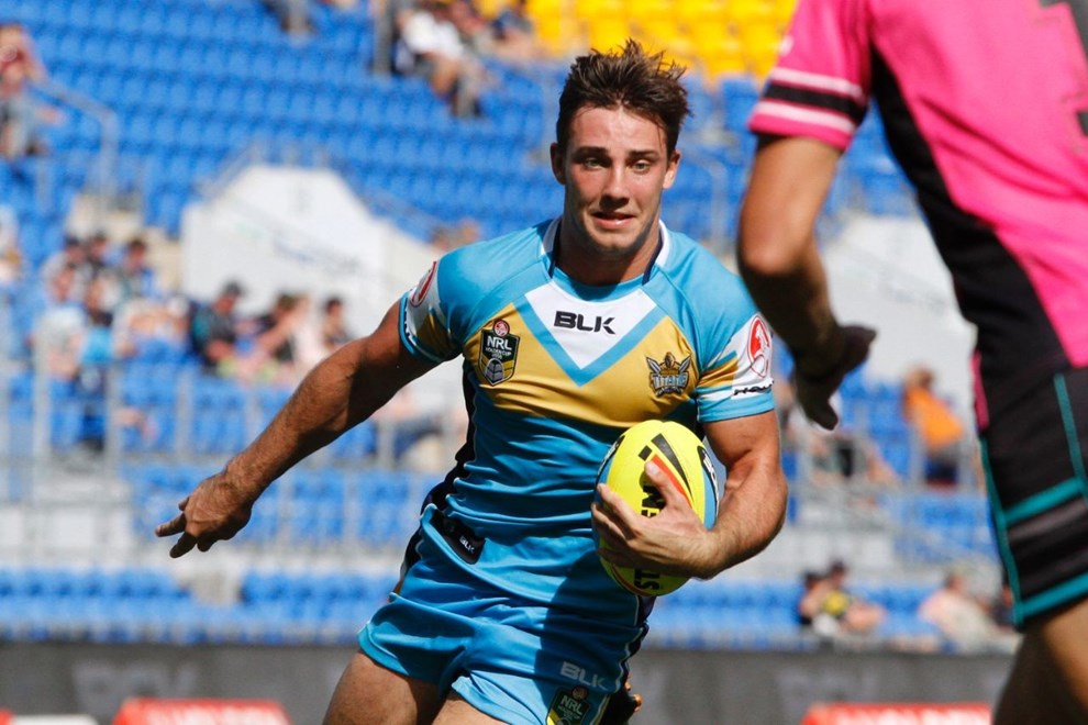 Karl Lawton : Digital Image by Kylie Cox, copyright @ NRLphotos. NYC, Round 7, Gold Coast Titans v Penrith Panthers at Cbus Super Stadium, Gold Coast, Saturday April 18th 2015.
