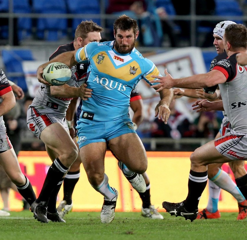 Dave Taylor : Digital Image by Charles Knight copyright Â© nriphotos. NRL Rugby League, Gold Coast Titans v NZ Warriors at Cbus Super Stadium, Gold Coast, June 20th, 2015.