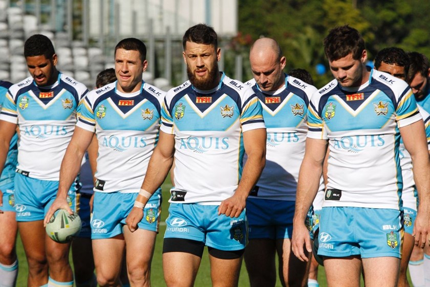 Gold Coast Titans : Digital Image by Kylie Cox, copyright @ NRLphotos. NRL Round 16, Sydney Roosters v Gold Coast Titans at Central Coast Stadium, Gosford Sunday 28th June 2015