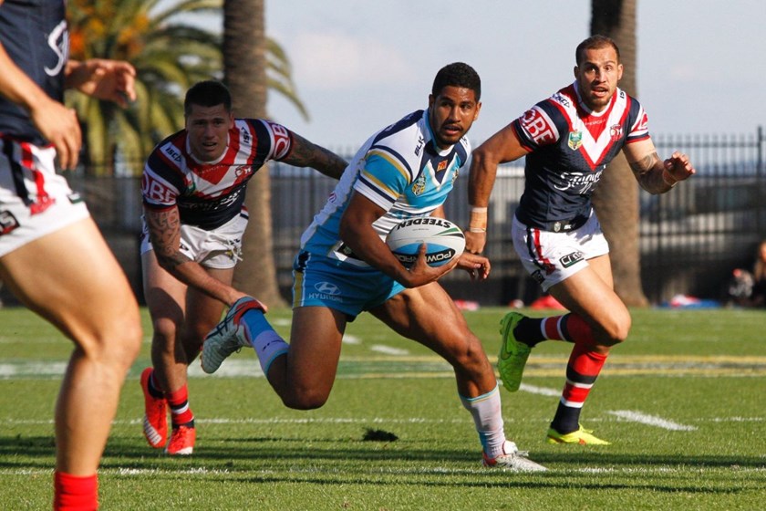Nene MacDonald : Digital Image by Kylie Cox, copyright @ NRLphotos. NRL Round 16, Sydney Roosters v Gold Coast Titans at Central Coast Stadium, Gosford Sunday 28th June 2015