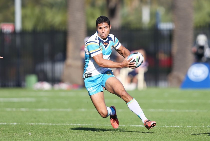 David Mead :NRL Rugby League - Roosters V Titans, at Central Coast Stadium, Sunday June 28th 2015. Digital Image by Robb Cox Â©nrlphotos.com