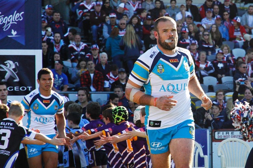 Nate Myles : Digital Image by Kylie Cox, copyright @ NRLphotos. NRL Round 16, Sydney Roosters v Gold Coast Titans at Central Coast Stadium, Gosford Sunday 28th June 2015