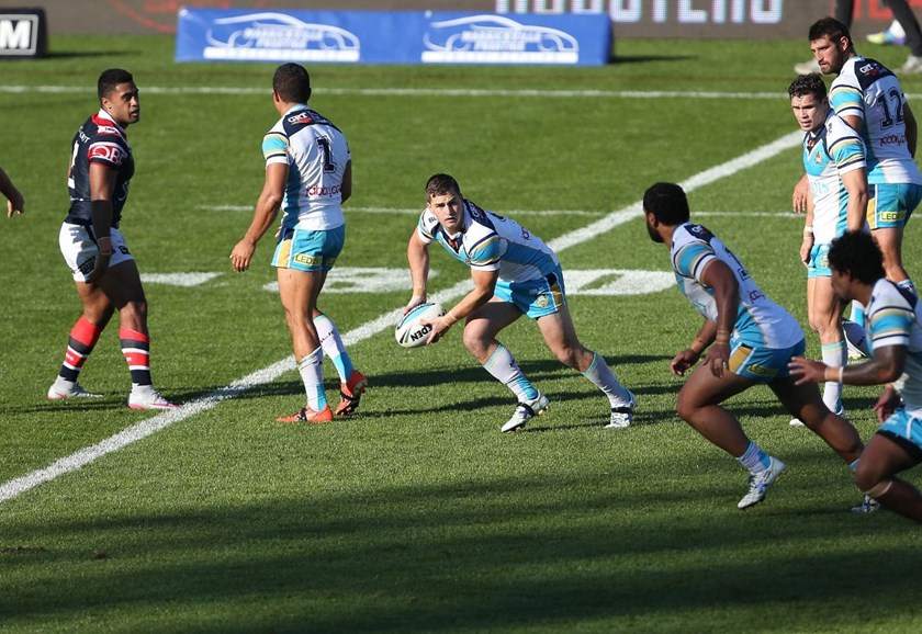 Chad Redman :NRL Rugby League - Roosters V Titans, at Central Coast Stadium, Sunday June 28th 2015. Digital Image by Robb Cox Â©nrlphotos.com