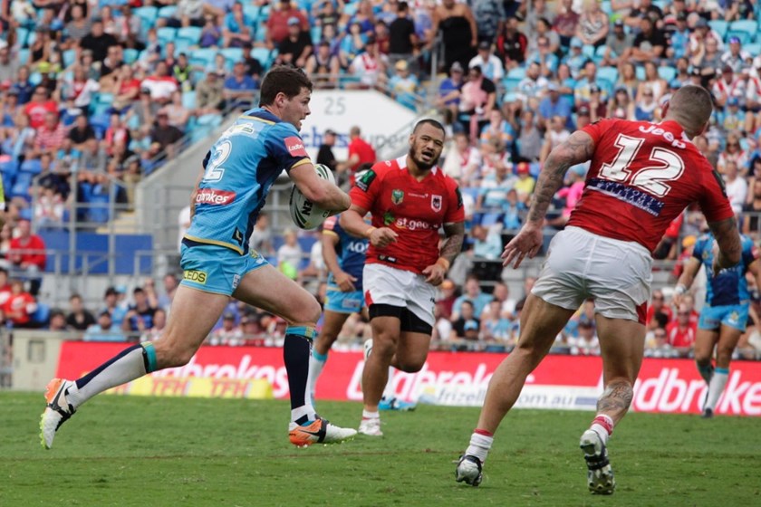 Competition - NRL Premiership 
Round - Round 7
Teams â Gold Coast Titans v St George Dragons
Date â 16th April 2016 
Venue â Cbus Super Stadium, Gold Coast QLD 
Photographer â Kylie Cox
