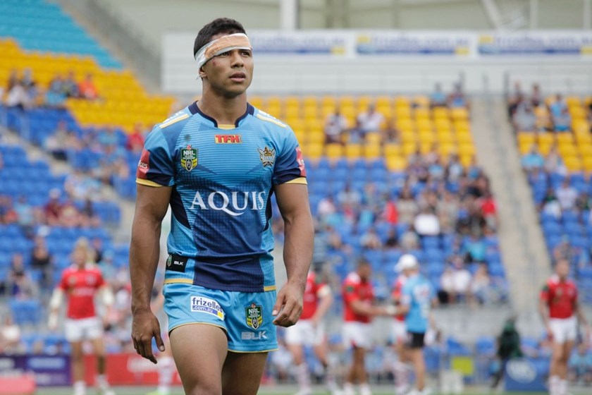 Competition - NRL Premiership 
Round - Round 7
Teams â Gold Coast Titans v St George Dragons
Date â 16th April 2016 
Venue â Cbus Super Stadium, Gold Coast QLD 
Photographer â Kylie Cox
