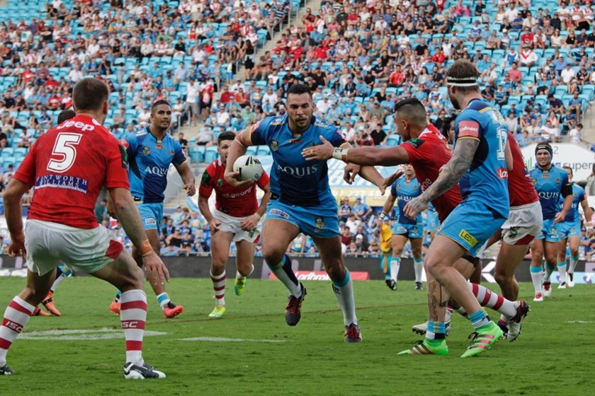 Competition - NRL Premiership 
Round - Round 7
Teams â Gold Coast Titans v St George Dragons
Date â 16th April 2016 
Venue â Cbus Super Stadium, Gold Coast QLD 
Photographer â Kylie Cox
