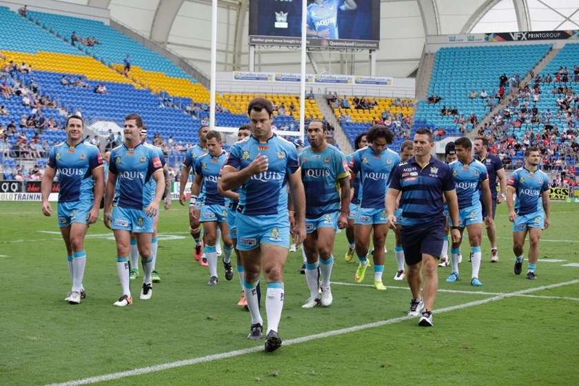 Competition - NRL Premiership 
Round - Round 7
Teams â Gold Coast Titans v St George Dragons
Date â 16th April 2016 
Venue â Cbus Super Stadium, Gold Coast QLD 
Photographer â Kylie Cox
