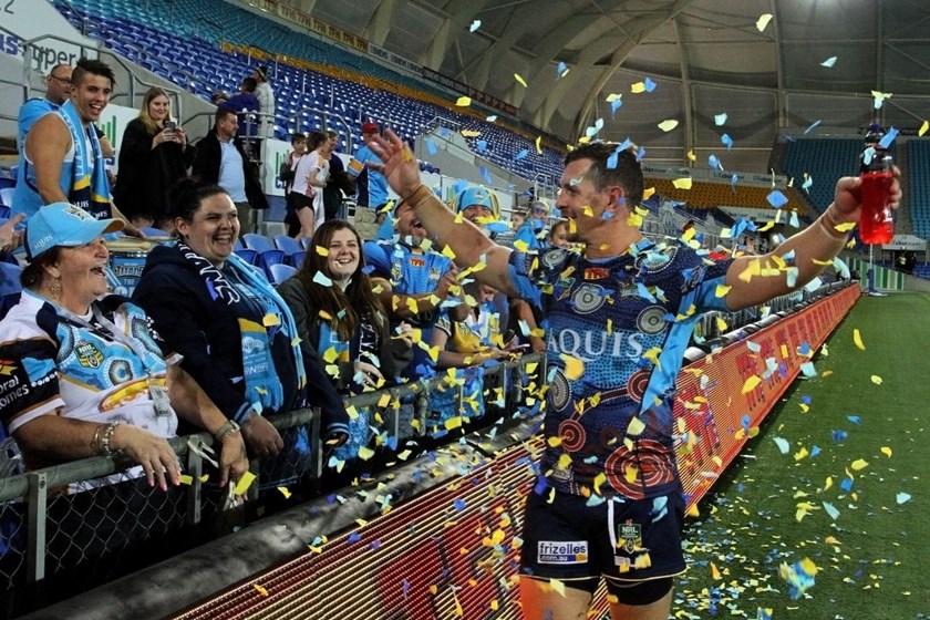 Competition - NRL Premiership 
Round - Round 10
Teams - Gold Coast Titans v Sydney Roosters
Date - 16th May 2016 
Venue -  CBus Super Stadium, Gold Coast QLD Photographer - Kylie Cox