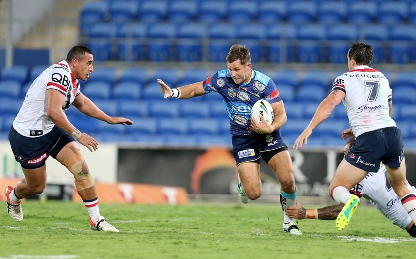 Competition - NRL Premiership 
Round - Round 10
Teams â Gold Coast Titans v Sydney Roosters
Date â 16th May 2016 
Venue â Cbus Super Stadium, Robina, QLD 
Photographer â Charles Knight
