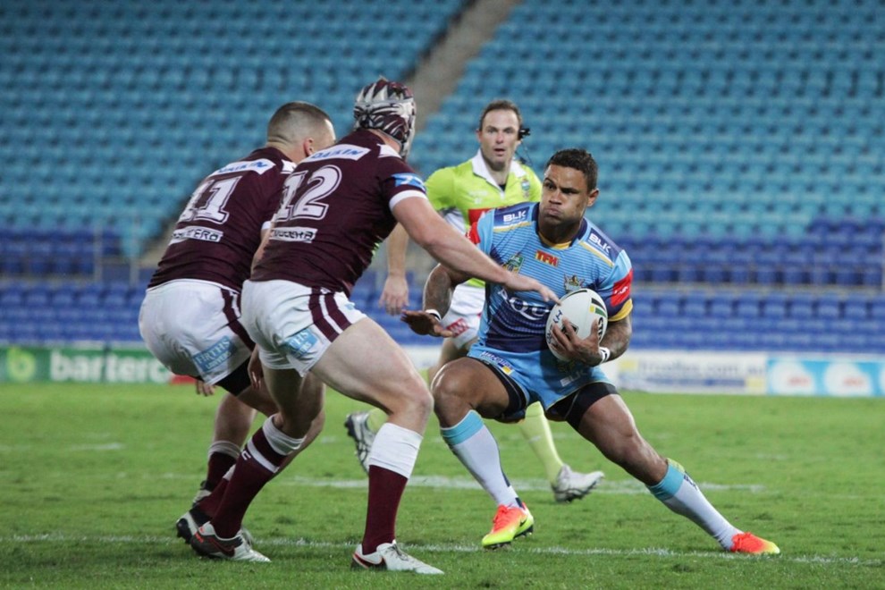Competition - NRL Premiership Round - Round 15Teams - Gold Coast Titans v Manly Sea EaglesDate - 20th June 2016 Venue - Cbus Super Stadium, Robina, QLD Photographer - Kylie Cox
