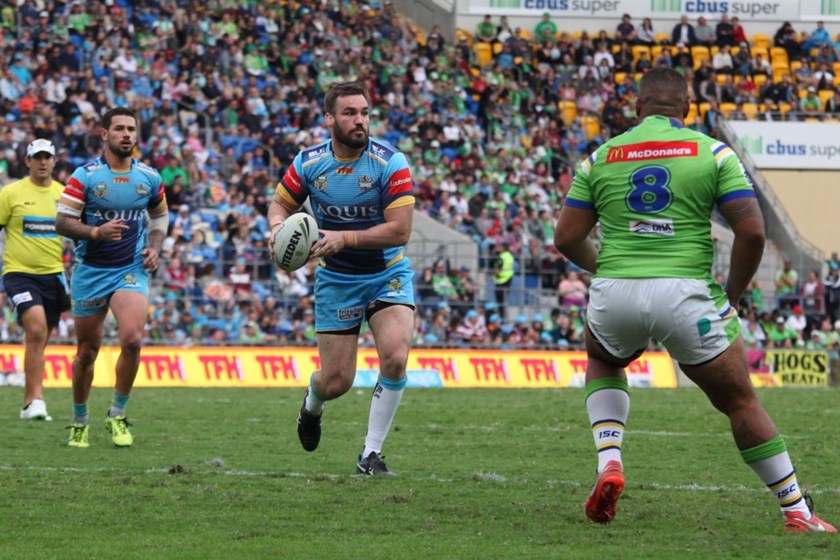 Competition - NRL Premiership 
Round - Round 16
Teams - Gold Coast Titans v Canberra Raiders
Date - 26th June 2016 
Venue - Cbus Super Stadium, Robina, QLD Photographer - Kylie Cox