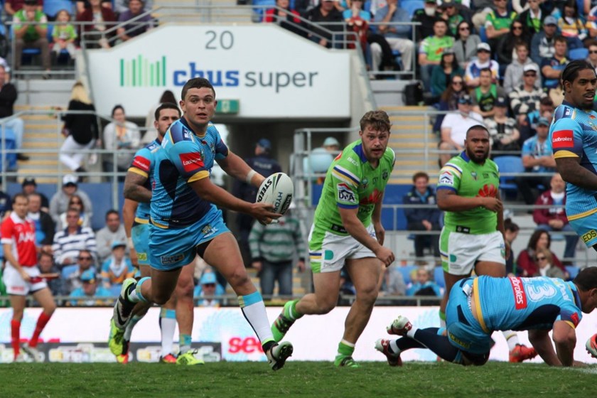 Competition - NRL Premiership 
Round - Round 16
Teams - Gold Coast Titans v Canberra Raiders
Date - 26th June 2016 
Venue - Cbus Super Stadium, Robina, QLD Photographer - Kylie Cox
