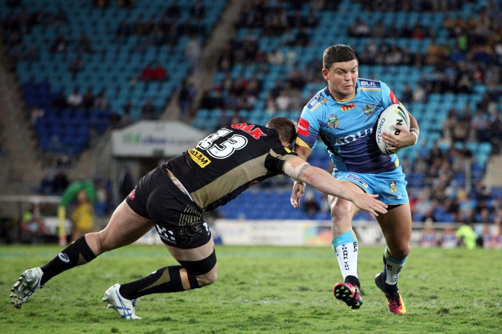 Competition - NRL Premiership Round - Round 25Teams - Gold Coast Titans v Penrith PanthersDate - 27th August 2016 Venue - Cbus Super Stadium,Gold Coast QLD Photographer - Kylie Cox
