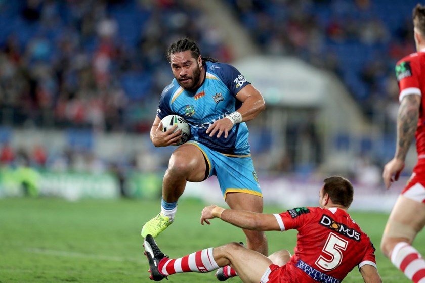 Name - NRL Rd17 GC Titans v St George Dragons
Location - CBUS Stadium
Date - Friday 30 June 2017
Image - Shane Myers ©NRL Photos 2017