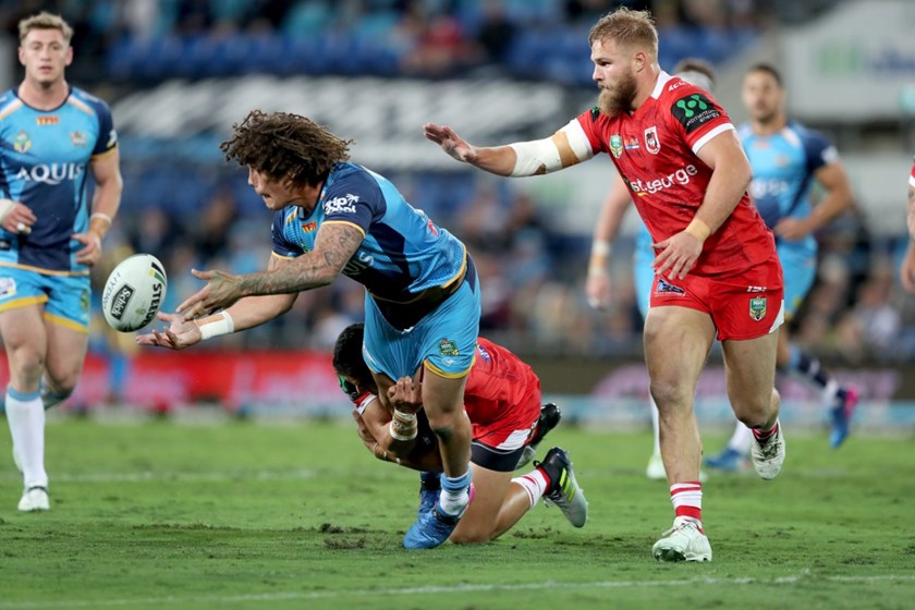 Name - NRL Rd17 GC Titans v St George Dragons
Location - CBUS Stadium
Date - Friday 30 June 2017
Image - Shane Myers ©NRL Photos 2017