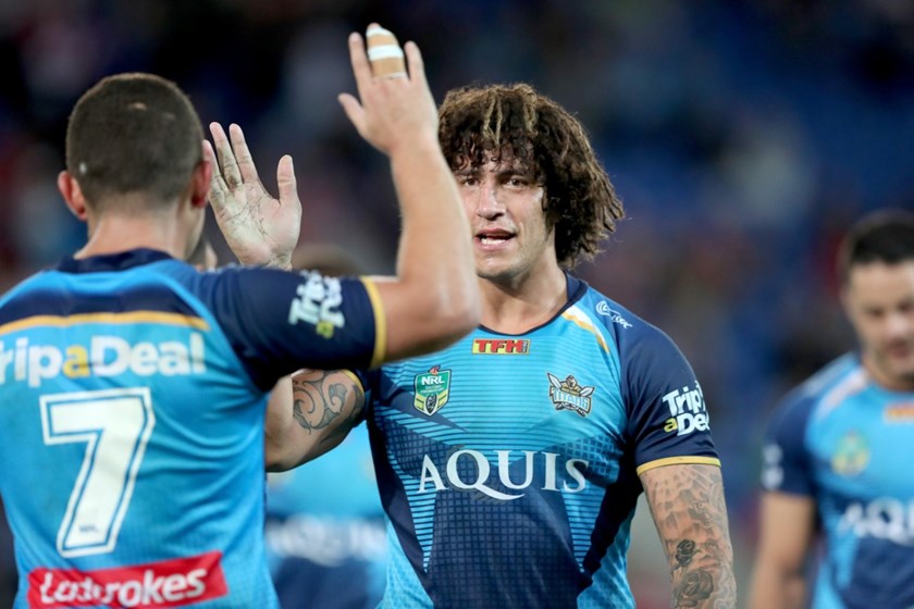 Name - NRL Rd17 GC Titans v St George Dragons
Location - CBUS Stadium
Date - Friday 30 June 2017
Image - Shane Myers ©NRL Photos 2017