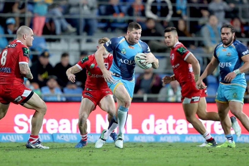   Name - NRL Rd17 GC Titans v St George Dragons\nLocation - CBUS Stadium\nDate - Friday 30 June 2017\nImage - Shane Myers ©NRL Photos 2017